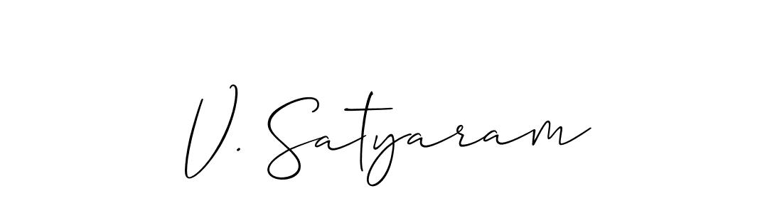 Create a beautiful signature design for name V. Satyaram. With this signature (Allison_Script) fonts, you can make a handwritten signature for free. V. Satyaram signature style 2 images and pictures png