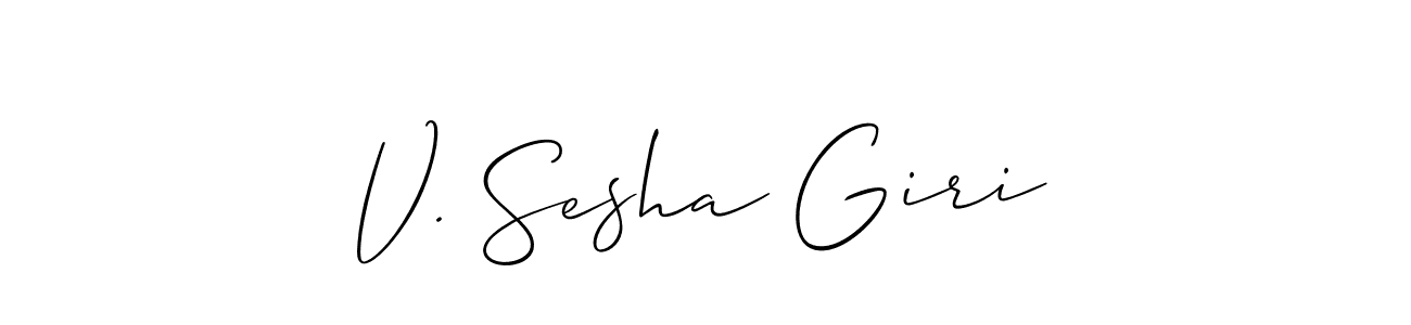 Similarly Allison_Script is the best handwritten signature design. Signature creator online .You can use it as an online autograph creator for name V. Sesha Giri. V. Sesha Giri signature style 2 images and pictures png