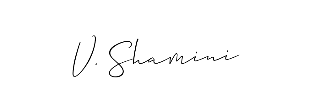 How to make V. Shamini signature? Allison_Script is a professional autograph style. Create handwritten signature for V. Shamini name. V. Shamini signature style 2 images and pictures png