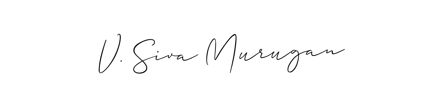 if you are searching for the best signature style for your name V. Siva Murugan. so please give up your signature search. here we have designed multiple signature styles  using Allison_Script. V. Siva Murugan signature style 2 images and pictures png
