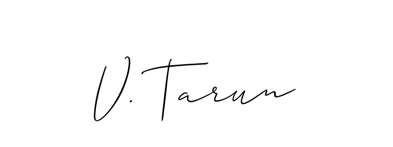 You should practise on your own different ways (Allison_Script) to write your name (V. Tarun) in signature. don't let someone else do it for you. V. Tarun signature style 2 images and pictures png