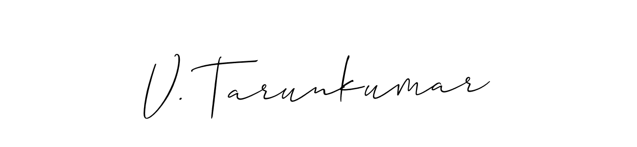 Also You can easily find your signature by using the search form. We will create V. Tarunkumar name handwritten signature images for you free of cost using Allison_Script sign style. V. Tarunkumar signature style 2 images and pictures png
