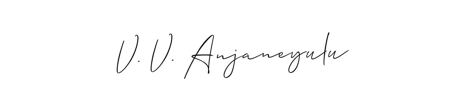 How to make V. V. Anjaneyulu name signature. Use Allison_Script style for creating short signs online. This is the latest handwritten sign. V. V. Anjaneyulu signature style 2 images and pictures png