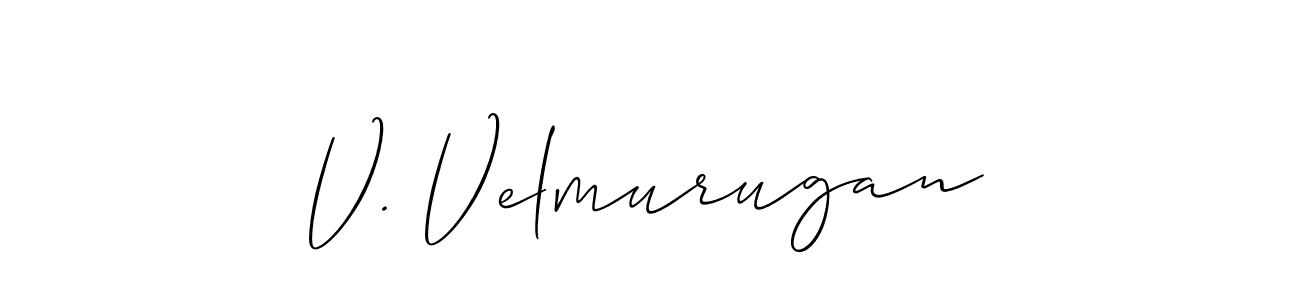 Also You can easily find your signature by using the search form. We will create V. Velmurugan name handwritten signature images for you free of cost using Allison_Script sign style. V. Velmurugan signature style 2 images and pictures png