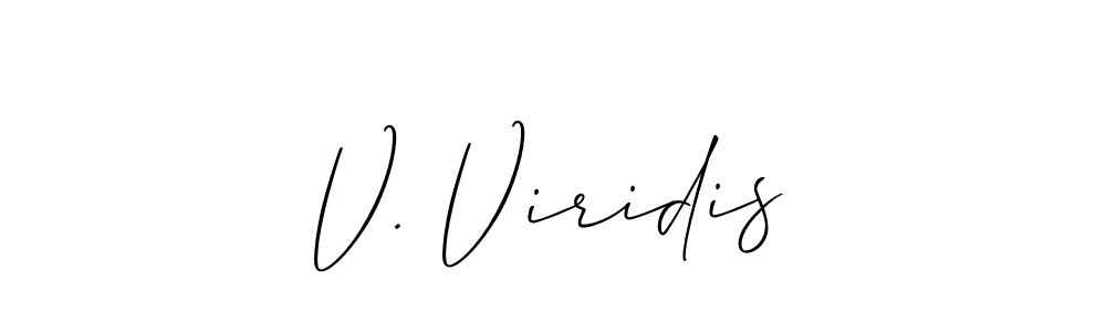 Create a beautiful signature design for name V. Viridis. With this signature (Allison_Script) fonts, you can make a handwritten signature for free. V. Viridis signature style 2 images and pictures png