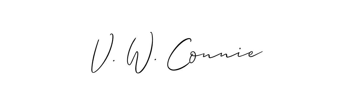How to make V. W. Connie signature? Allison_Script is a professional autograph style. Create handwritten signature for V. W. Connie name. V. W. Connie signature style 2 images and pictures png