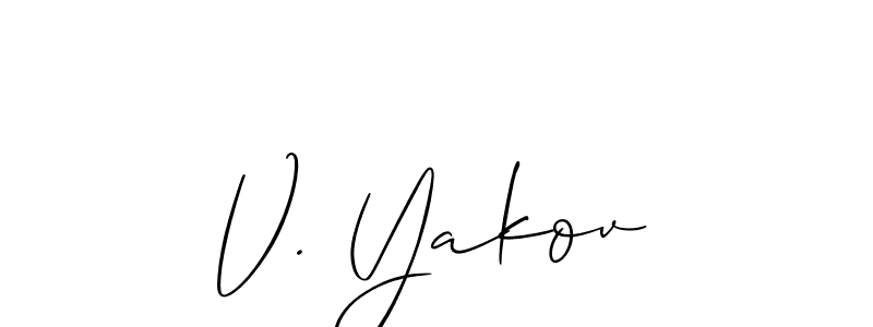 Allison_Script is a professional signature style that is perfect for those who want to add a touch of class to their signature. It is also a great choice for those who want to make their signature more unique. Get V. Yakov name to fancy signature for free. V. Yakov signature style 2 images and pictures png