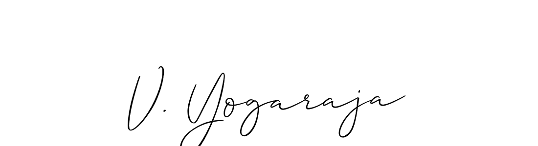 How to make V. Yogaraja name signature. Use Allison_Script style for creating short signs online. This is the latest handwritten sign. V. Yogaraja signature style 2 images and pictures png