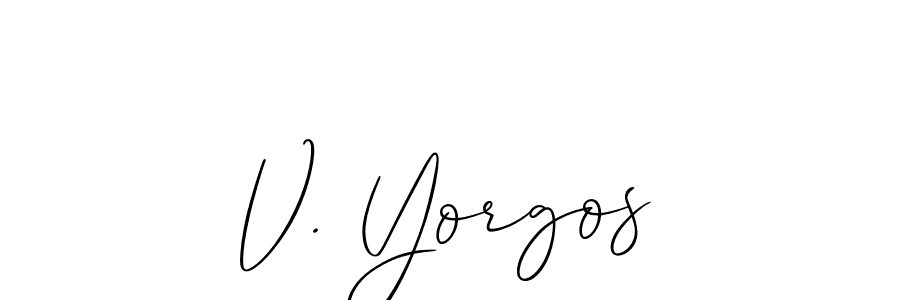 You should practise on your own different ways (Allison_Script) to write your name (V. Yorgos) in signature. don't let someone else do it for you. V. Yorgos signature style 2 images and pictures png