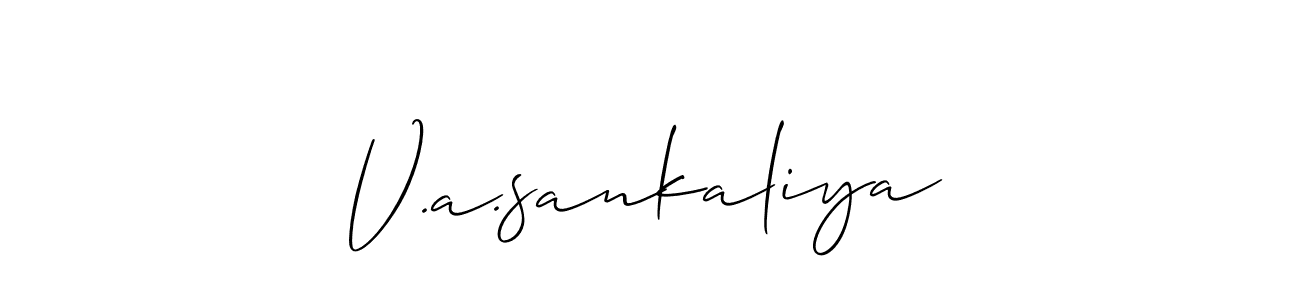 Make a beautiful signature design for name V.a.sankaliya. With this signature (Allison_Script) style, you can create a handwritten signature for free. V.a.sankaliya signature style 2 images and pictures png