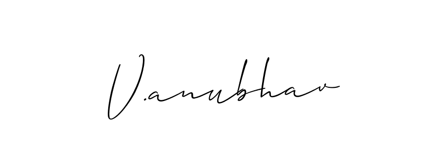 Similarly Allison_Script is the best handwritten signature design. Signature creator online .You can use it as an online autograph creator for name V.anubhav. V.anubhav signature style 2 images and pictures png