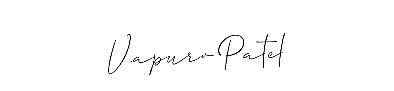 Also we have V.apurv Patel name is the best signature style. Create professional handwritten signature collection using Allison_Script autograph style. V.apurv Patel signature style 2 images and pictures png