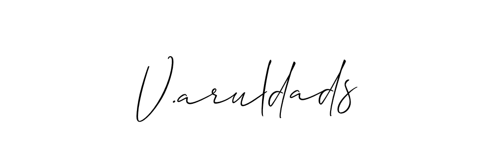 if you are searching for the best signature style for your name V.aruldads. so please give up your signature search. here we have designed multiple signature styles  using Allison_Script. V.aruldads signature style 2 images and pictures png