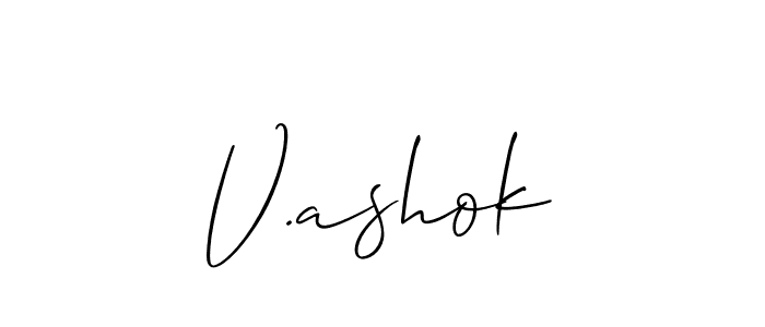 Also we have V.ashok name is the best signature style. Create professional handwritten signature collection using Allison_Script autograph style. V.ashok signature style 2 images and pictures png