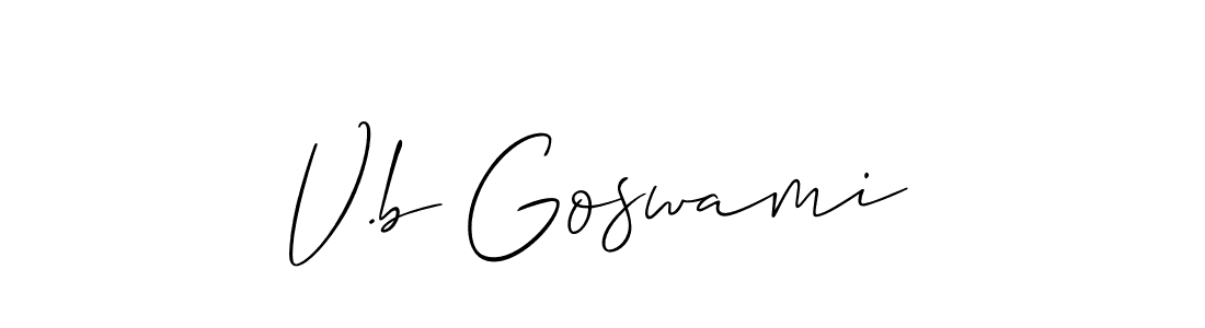 You should practise on your own different ways (Allison_Script) to write your name (V.b Goswami) in signature. don't let someone else do it for you. V.b Goswami signature style 2 images and pictures png