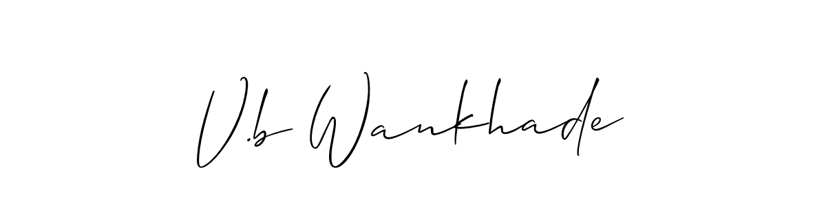 Best and Professional Signature Style for V.b Wankhade. Allison_Script Best Signature Style Collection. V.b Wankhade signature style 2 images and pictures png