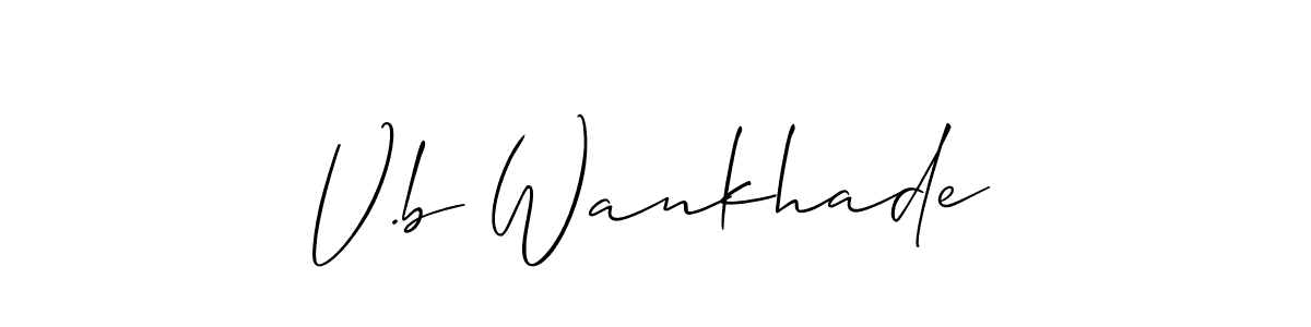 How to make V.b Wankhade signature? Allison_Script is a professional autograph style. Create handwritten signature for V.b Wankhade name. V.b Wankhade signature style 2 images and pictures png