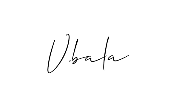 How to make V.bala signature? Allison_Script is a professional autograph style. Create handwritten signature for V.bala name. V.bala signature style 2 images and pictures png