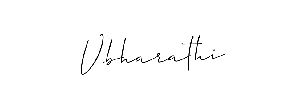 The best way (Allison_Script) to make a short signature is to pick only two or three words in your name. The name V.bharathi include a total of six letters. For converting this name. V.bharathi signature style 2 images and pictures png