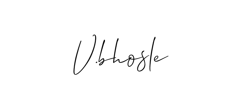 Also we have V.bhosle name is the best signature style. Create professional handwritten signature collection using Allison_Script autograph style. V.bhosle signature style 2 images and pictures png