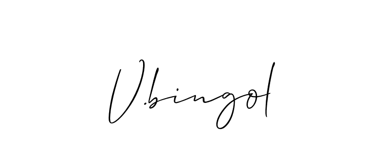 Similarly Allison_Script is the best handwritten signature design. Signature creator online .You can use it as an online autograph creator for name V.bingol. V.bingol signature style 2 images and pictures png