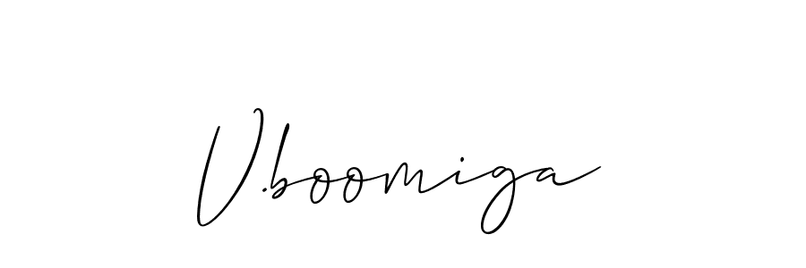 if you are searching for the best signature style for your name V.boomiga. so please give up your signature search. here we have designed multiple signature styles  using Allison_Script. V.boomiga signature style 2 images and pictures png