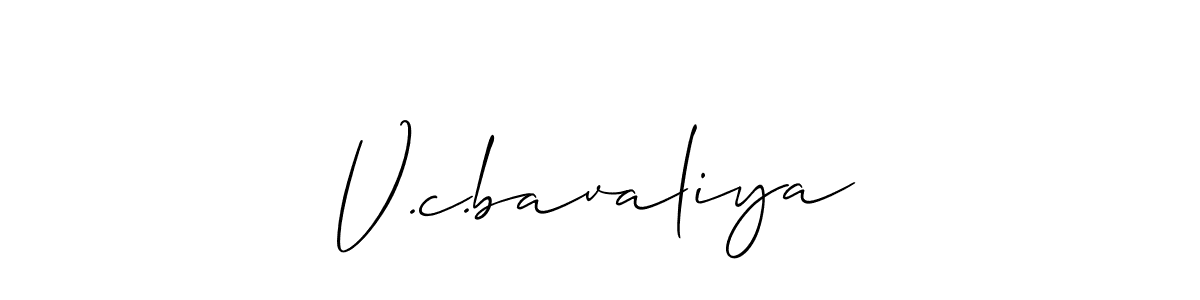 Create a beautiful signature design for name V.c.bavaliya. With this signature (Allison_Script) fonts, you can make a handwritten signature for free. V.c.bavaliya signature style 2 images and pictures png