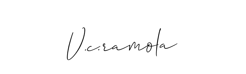 Also we have V.c.ramola name is the best signature style. Create professional handwritten signature collection using Allison_Script autograph style. V.c.ramola signature style 2 images and pictures png