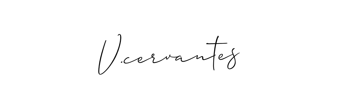 The best way (Allison_Script) to make a short signature is to pick only two or three words in your name. The name V.cervantes include a total of six letters. For converting this name. V.cervantes signature style 2 images and pictures png