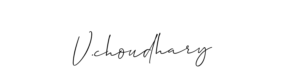 Make a beautiful signature design for name V.choudhary. With this signature (Allison_Script) style, you can create a handwritten signature for free. V.choudhary signature style 2 images and pictures png