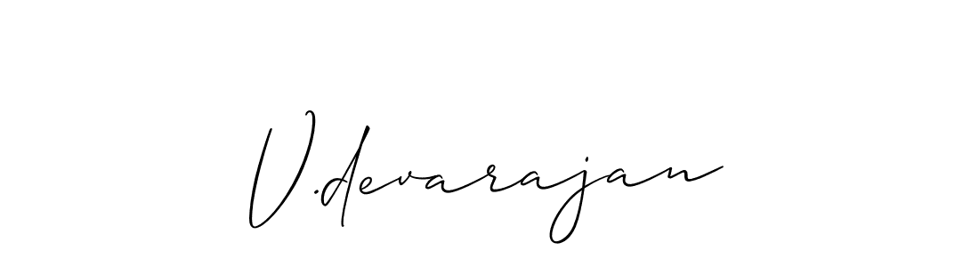 How to make V.devarajan signature? Allison_Script is a professional autograph style. Create handwritten signature for V.devarajan name. V.devarajan signature style 2 images and pictures png