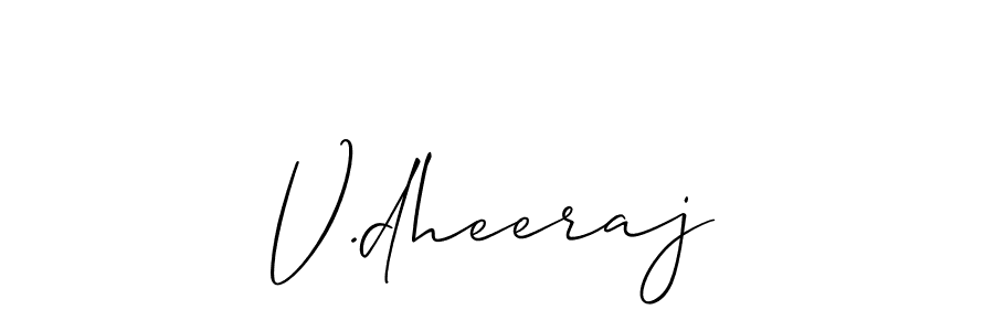 Make a beautiful signature design for name V.dheeraj. With this signature (Allison_Script) style, you can create a handwritten signature for free. V.dheeraj signature style 2 images and pictures png