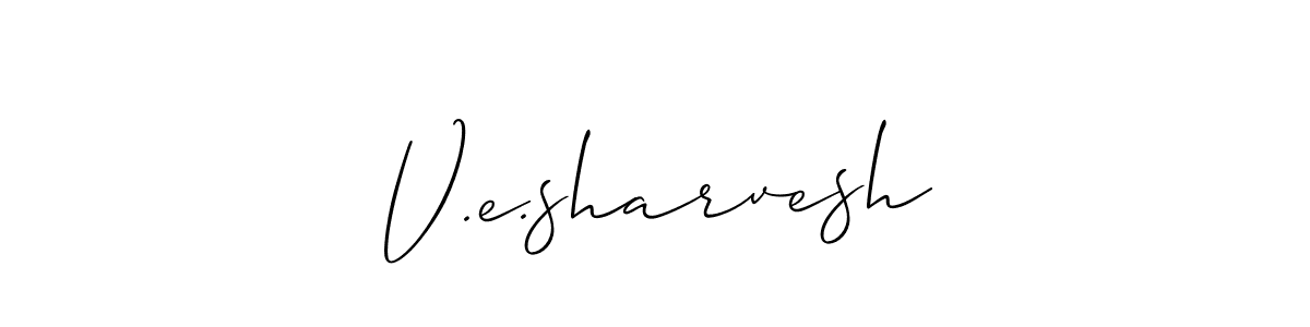 Make a beautiful signature design for name V.e.sharvesh. With this signature (Allison_Script) style, you can create a handwritten signature for free. V.e.sharvesh signature style 2 images and pictures png