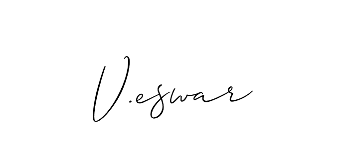 Also we have V.eswar name is the best signature style. Create professional handwritten signature collection using Allison_Script autograph style. V.eswar signature style 2 images and pictures png