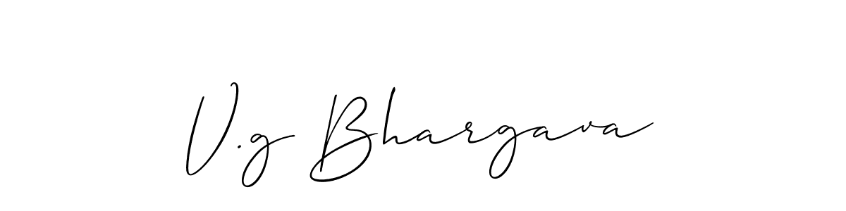 Create a beautiful signature design for name V.g Bhargava. With this signature (Allison_Script) fonts, you can make a handwritten signature for free. V.g Bhargava signature style 2 images and pictures png