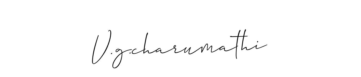 Also You can easily find your signature by using the search form. We will create V.g.charumathi name handwritten signature images for you free of cost using Allison_Script sign style. V.g.charumathi signature style 2 images and pictures png