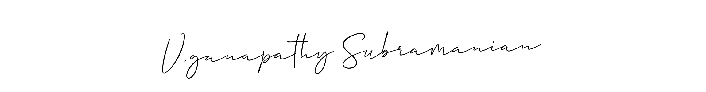 Also You can easily find your signature by using the search form. We will create V.ganapathy Subramanian name handwritten signature images for you free of cost using Allison_Script sign style. V.ganapathy Subramanian signature style 2 images and pictures png