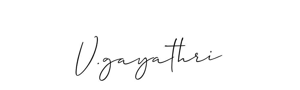 Also we have V.gayathri name is the best signature style. Create professional handwritten signature collection using Allison_Script autograph style. V.gayathri signature style 2 images and pictures png