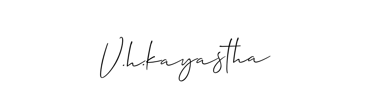 V.h.kayastha stylish signature style. Best Handwritten Sign (Allison_Script) for my name. Handwritten Signature Collection Ideas for my name V.h.kayastha. V.h.kayastha signature style 2 images and pictures png