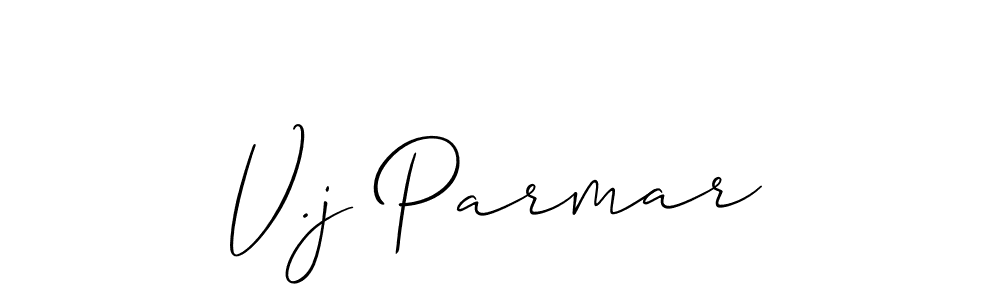 Design your own signature with our free online signature maker. With this signature software, you can create a handwritten (Allison_Script) signature for name V.j Parmar. V.j Parmar signature style 2 images and pictures png