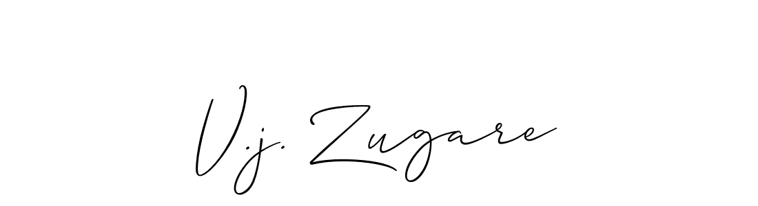 Design your own signature with our free online signature maker. With this signature software, you can create a handwritten (Allison_Script) signature for name V.j. Zugare. V.j. Zugare signature style 2 images and pictures png