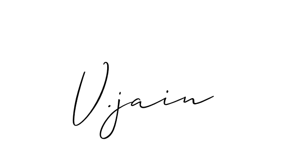 Design your own signature with our free online signature maker. With this signature software, you can create a handwritten (Allison_Script) signature for name V.jain. V.jain signature style 2 images and pictures png