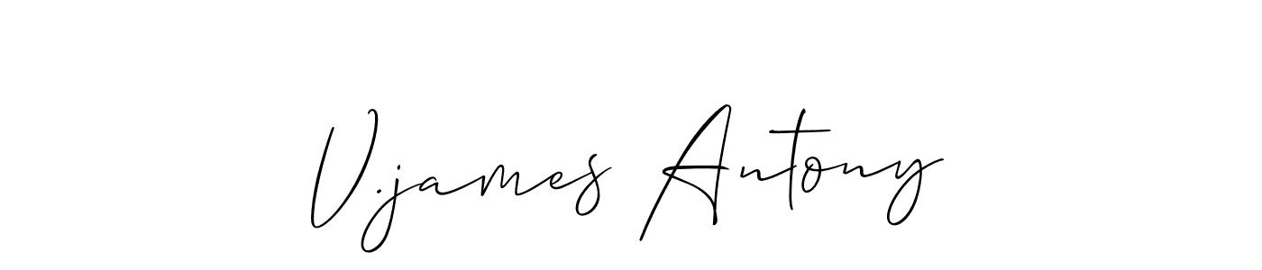 Create a beautiful signature design for name V.james Antony. With this signature (Allison_Script) fonts, you can make a handwritten signature for free. V.james Antony signature style 2 images and pictures png