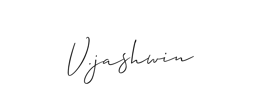 Design your own signature with our free online signature maker. With this signature software, you can create a handwritten (Allison_Script) signature for name V.jashwin. V.jashwin signature style 2 images and pictures png