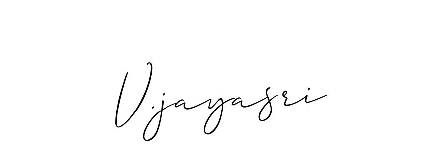 How to make V.jayasri name signature. Use Allison_Script style for creating short signs online. This is the latest handwritten sign. V.jayasri signature style 2 images and pictures png