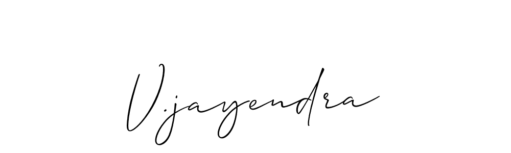 Also we have V.jayendra name is the best signature style. Create professional handwritten signature collection using Allison_Script autograph style. V.jayendra signature style 2 images and pictures png