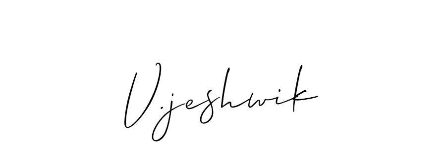 How to make V.jeshwik signature? Allison_Script is a professional autograph style. Create handwritten signature for V.jeshwik name. V.jeshwik signature style 2 images and pictures png