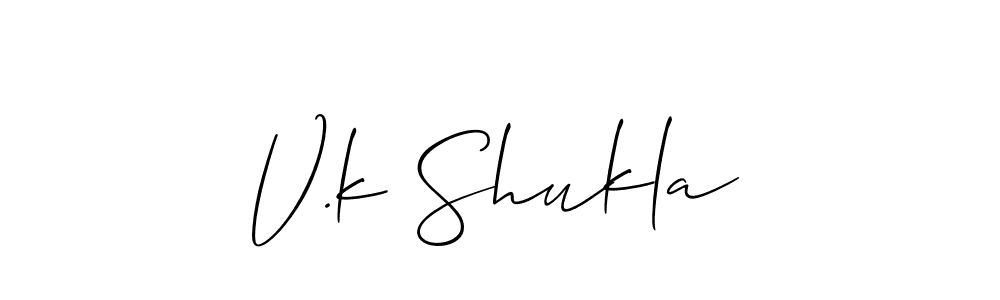 How to make V.k Shukla signature? Allison_Script is a professional autograph style. Create handwritten signature for V.k Shukla name. V.k Shukla signature style 2 images and pictures png