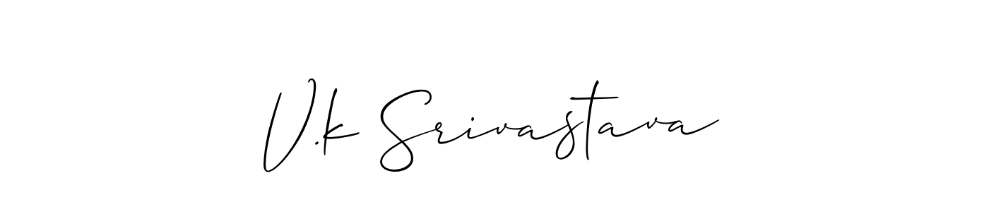 How to make V.k Srivastava signature? Allison_Script is a professional autograph style. Create handwritten signature for V.k Srivastava name. V.k Srivastava signature style 2 images and pictures png