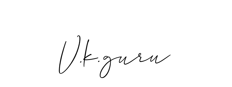 V.k.guru stylish signature style. Best Handwritten Sign (Allison_Script) for my name. Handwritten Signature Collection Ideas for my name V.k.guru. V.k.guru signature style 2 images and pictures png